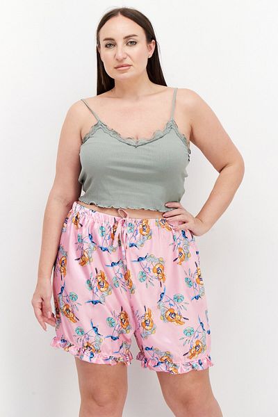 NA-KD Women V-neck Sleeveless Ribbed Lounge Top, Sage Green