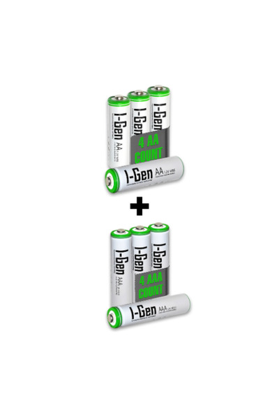 I Gen I-gen B181 8'li Paket Şarjlı Pil 4 Adet Aa 2700 Mah Şarjlı Kalem Pil 4 ...