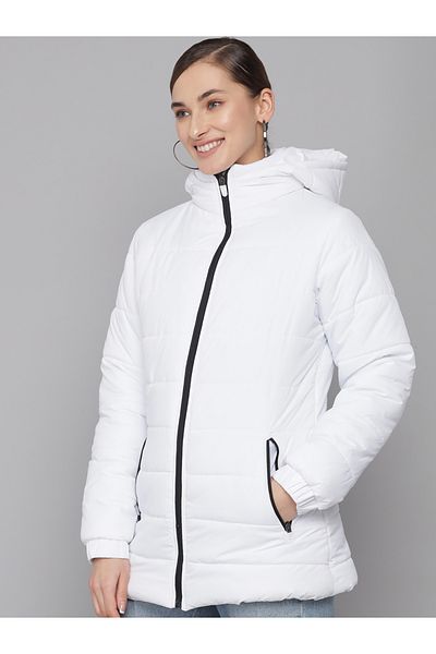 Kotty By Styli Long Sleeves Hooded Zip Details Puffer Jacket