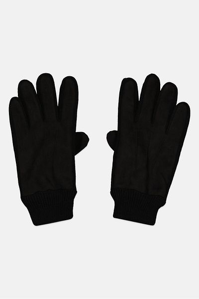 CELIO Men Plain Leather Gloves, Black