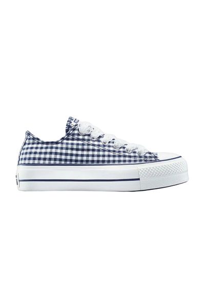 converse حذاء رياضي نسائي من Chuck Taylor All Star Lift ذو نعل سميك باللون الأزرق الداكن