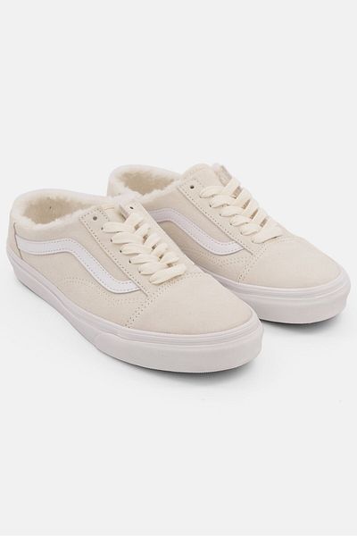 Vans Women Old Skool Lace Up Mules, Beige