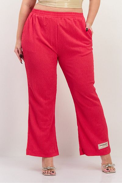 The Giving Movement Women Regular Fit Textured Flare Pants, Fuchsia