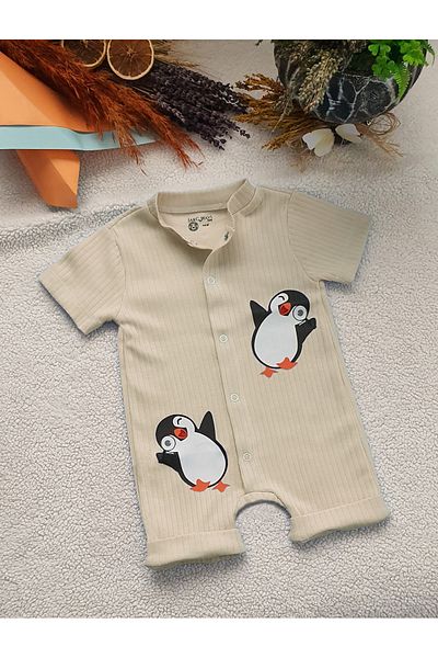 JAKC WAYS 100% Cotton Penguin Patterned Short Sleeve Shorts Jumpsuit / Baby Bodysuit / Children's Bodysuit