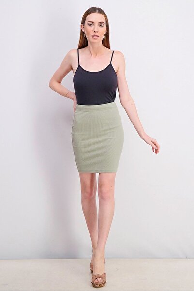 Sinsay Women Pull On Mini Skirt, Olive