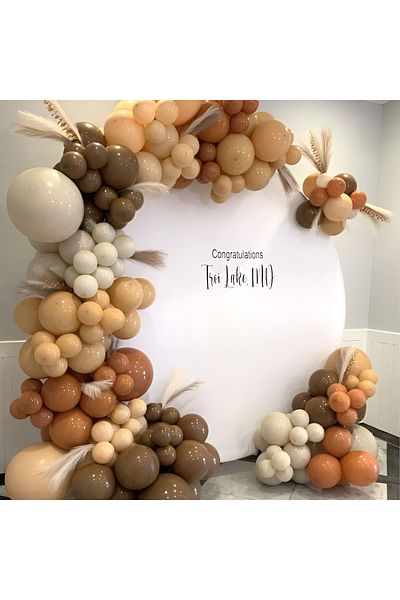 Parti Setim Chocolate Brown/ Caramel/ Milk Coffee/ Smoke 60 Balloon Chain Set