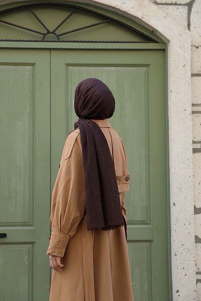 Sekine İpek Bamboo Kraş Shawl Bitter Brown