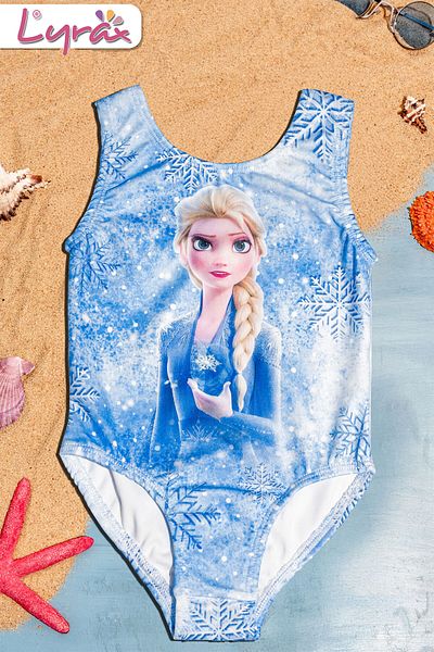 Gülersan Tekstil Μαγιό για κορίτσια Frozen Ψηφιακά εμπριμέ μαγιό πισίνας θάλασσας