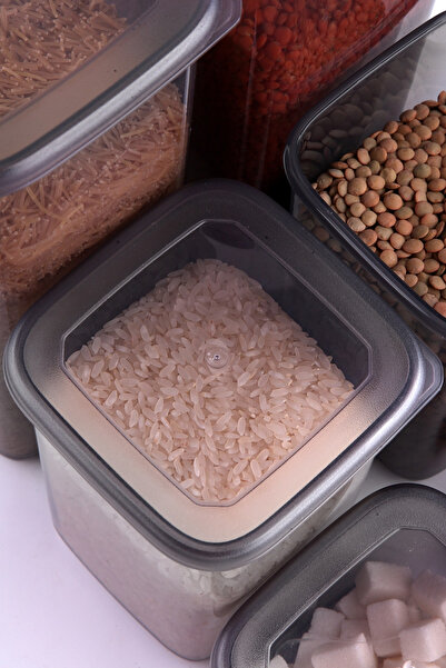 Nandy Home Etiketli 6'lı Antrasit Ekonomik Kırılmaz Saklama Kabı Seti 6x1,2 Lt.