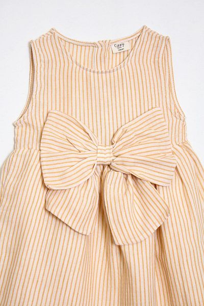 OZZY KİDS Girl's Ribbon Muslin Fabric Dress
