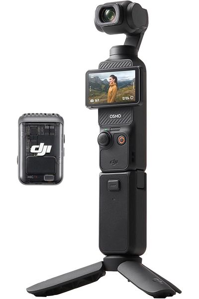 DJI Osmo Pocket 3 Creator Combo, Mic Included For Clear Sound, Small Camera For Photography
