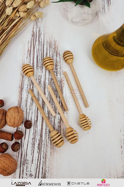 MONTESEV Wooden Board Serving Honey Jam Spoon Kitchen Spoon Set Wooden Spoon