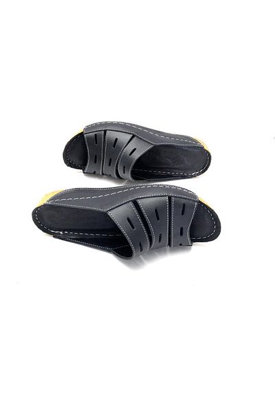UMUT AYAKKABI İlgen Genuine Leather Orthopedic Comfortable Lightweight Soft Women's Slippers