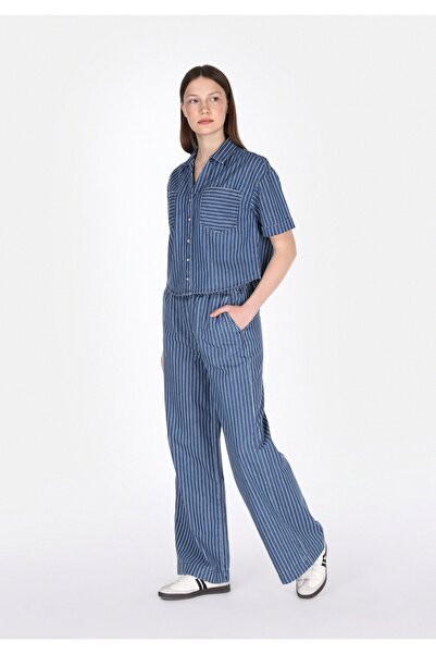 Colin's Loose Fit Orta Bel Düz Paça Kadın Mavi Jean Pantolon