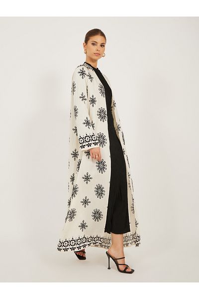 Styli Printed Regular Fit Maxi Kimono