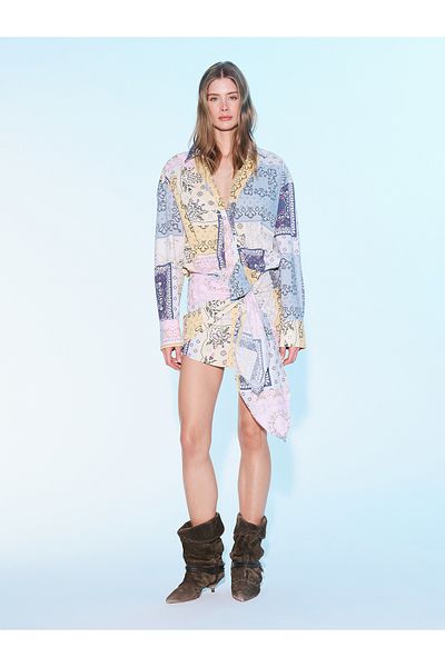 Sagaza Studio Ss6026 Tyra Mini Shirt Dress with Lace up Form