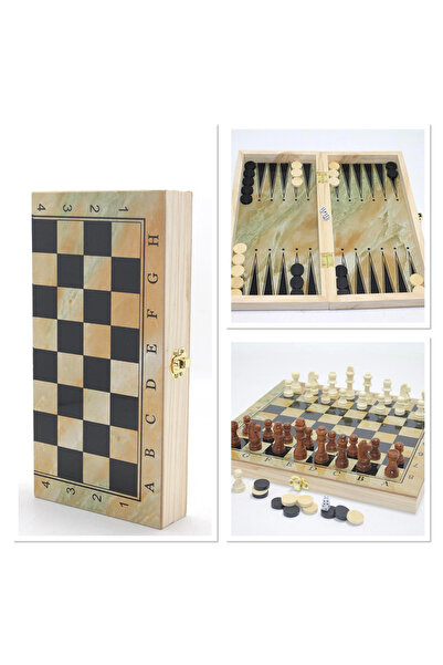 CT STONES Wooden Boxed Chess and Backgammon Set Alk4219