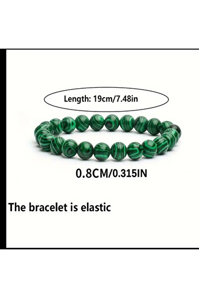ORGANICYOU YIWU Günlük toplu taşıma için uygun, çok boyutlu bohem tarzı yeşil malakit bileklik