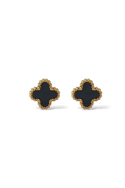 Çlk Accessories Steel Minimal Pearlescent Clover Earrings 35698