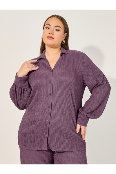 Styli Solid Oversize Long Sleeve Shirt