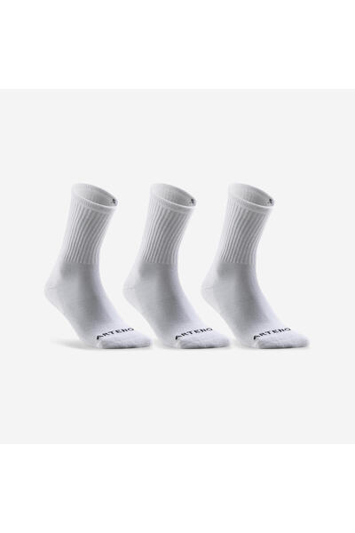 Decathlon Artengo Sports Socks - Long Top - 3 Pairs - White - Rs 100