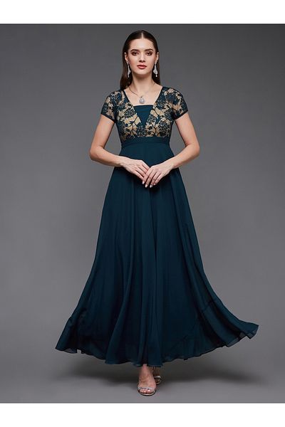 Styli Lace A-Line Maxi Dress for Evening
