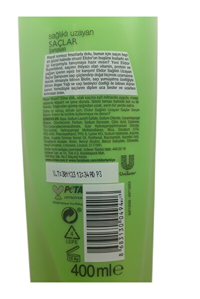 Elidor SAĞLIKLI UZAYAN SAÇLAR İÇİN ŞAMPUAN 400 ML X 4 ADET
