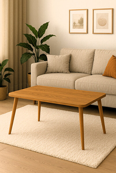 PEKA Dekoratif Orta Sehpa Ahşap Ayaklı Şık Tasarım