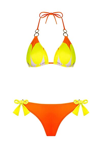 AYYILDIZ 4602 Sarı Desenli Bikini Takımı