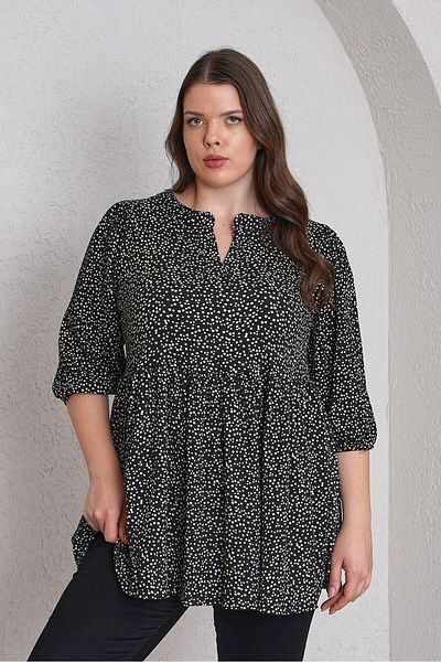 Büyük Moda Dot Patterned Bluz