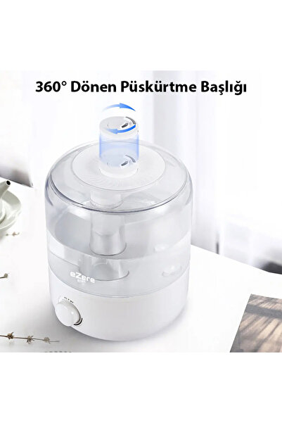 EZERE Üstten Doldurmalı 2,5 L Büyük Su Tankı,Otomatik , Bebek Sessiz Soğuk Sisli Nemlendirici Uyumlu