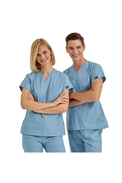 ÇİZGİ MEDİKAL DUMAN GRİ Dr Greys Scrubs (Terikoton/İnce Kumaş) t100