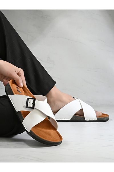 Styli Cross Band Platform Sole Sandals