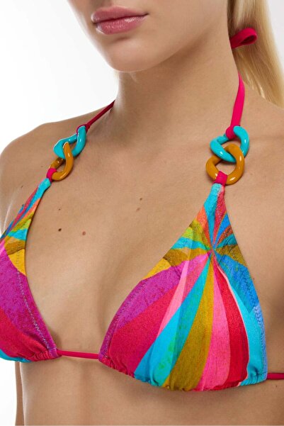 AYYILDIZ 4602 Blue Fuchsia Patterned Bikini Set