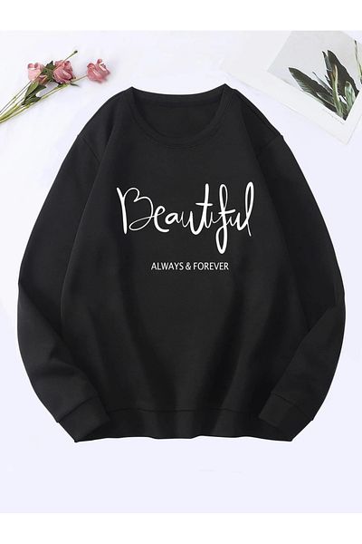 Kotty By Styli Slogan Print Round Neck Sweatshirt