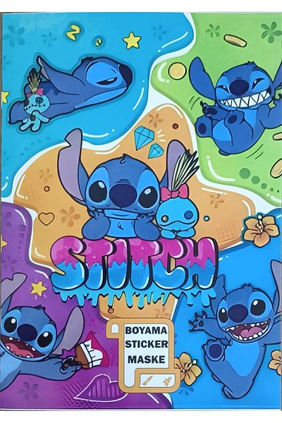 DERİND Lilo & Stitch Coloring Book 12 Pages Mask and Sticker
