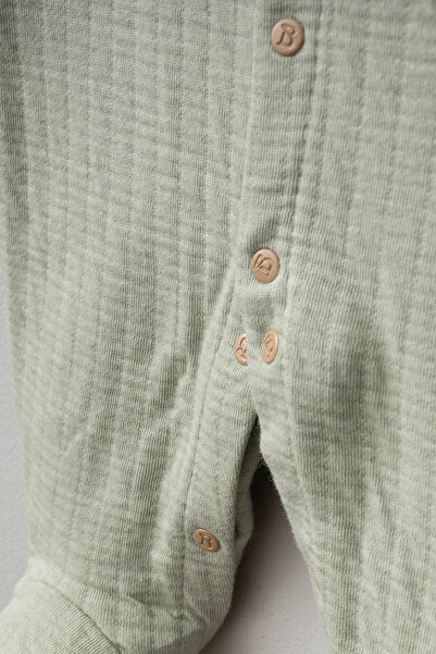 Bebitof Cute Puppy Patterned Muslin Baby Jumpsuit