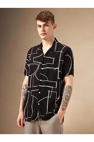 Dennis Lingo By Styli Abstract Print Button-Down Collar Casual Shirt