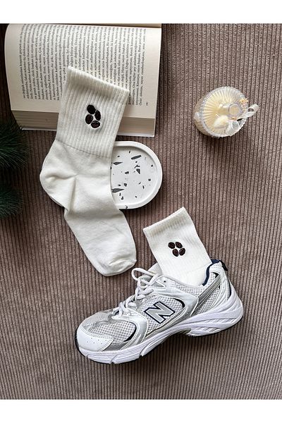 AYDK Coffee Bean Embroidered Single Summer Winter Casual Unisex Socks
