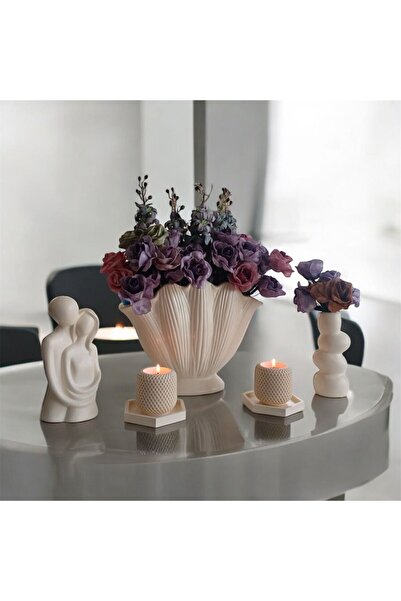 The Motellas Decorativ, modern, design crem, mare, în formă de stridii, cuplu...