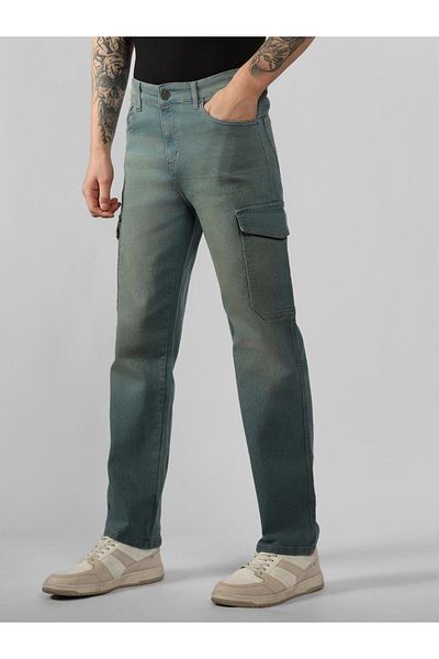 Dennis Lingo By Styli Light Wash Relaxed Fit Cargo Jeans