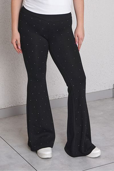 Büyük Moda Soft Textured Stone Spanish Leggings Pants