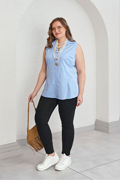 Büyük Moda ΠΟΥΚΑΜΙΣΟ ΠΟΠΛΙΝ ΧΩΡΙΣ ΜΑΝΙΚΙΑ