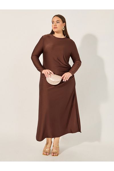 Styli Plus Size Long Sleeves A-Line Maxi Dress