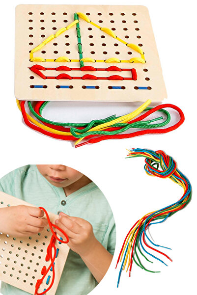 Leiste Passing Eğitici Ahşap İp Geçirme Oyunu ve Duyu Gelişim Beceri Zanaat İ...