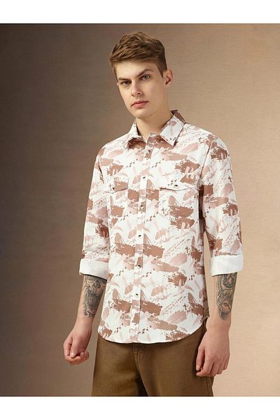 Dennis Lingo By Styli Abstract Printed Button-Down Shirt