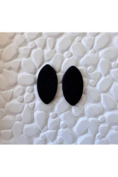 ACCESSORY Black Oval Earrings
