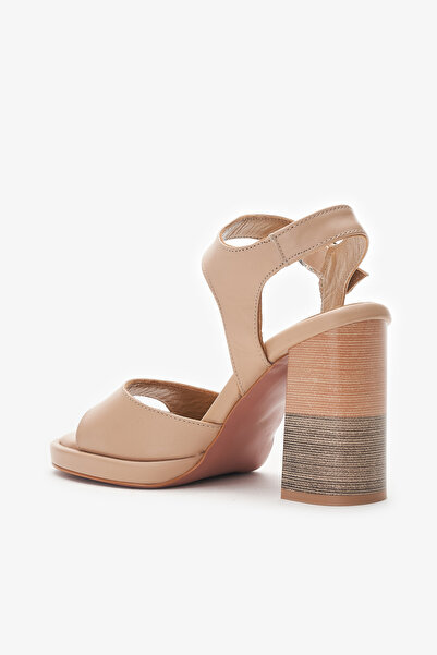 Louis Cardy Cisela Nude Genuine Leather Women's Heeled Shoes