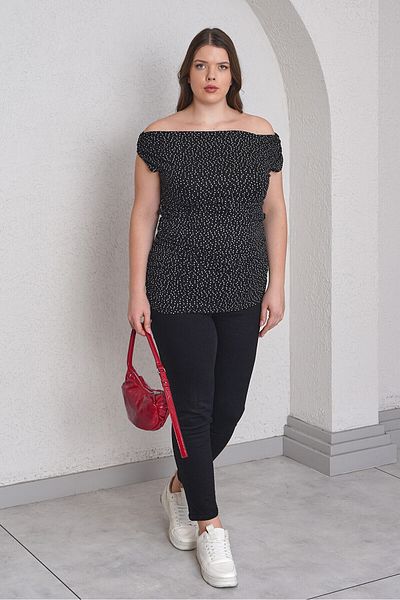 Büyük Moda Madonna Collar Pointed Bluz