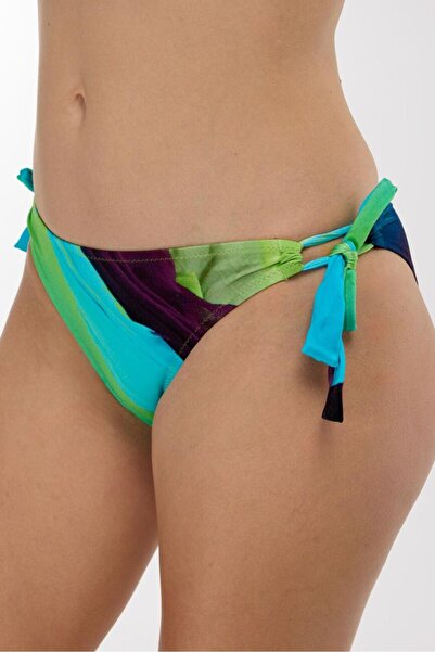 AYYILDIZ 4612 Mavi Yeşil Desenli Bikini Takımı